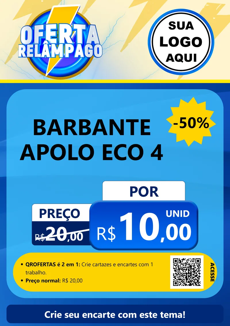 Modelo de Cartaz para Cartaz A4 Vertical com o tema Oferta Relâmpago para Armarinho e Aviamentos
