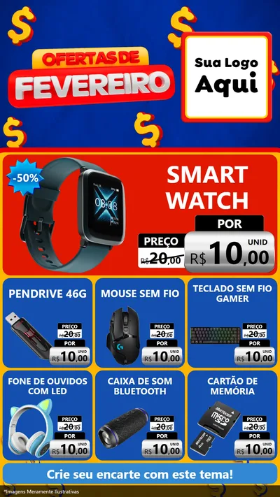 Modelo de Rede Social para Stories com o tema Ofertas de Fevereiro para Informática