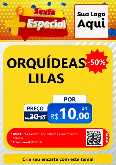 Modelo de Cartaz para Cartaz A4 Vertical com o tema Sexta Mais Especial para Floricultura e jardim