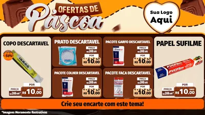 Modelo de TV para TV Horizontal com o tema Ofertas de Páscoa para Embalagens