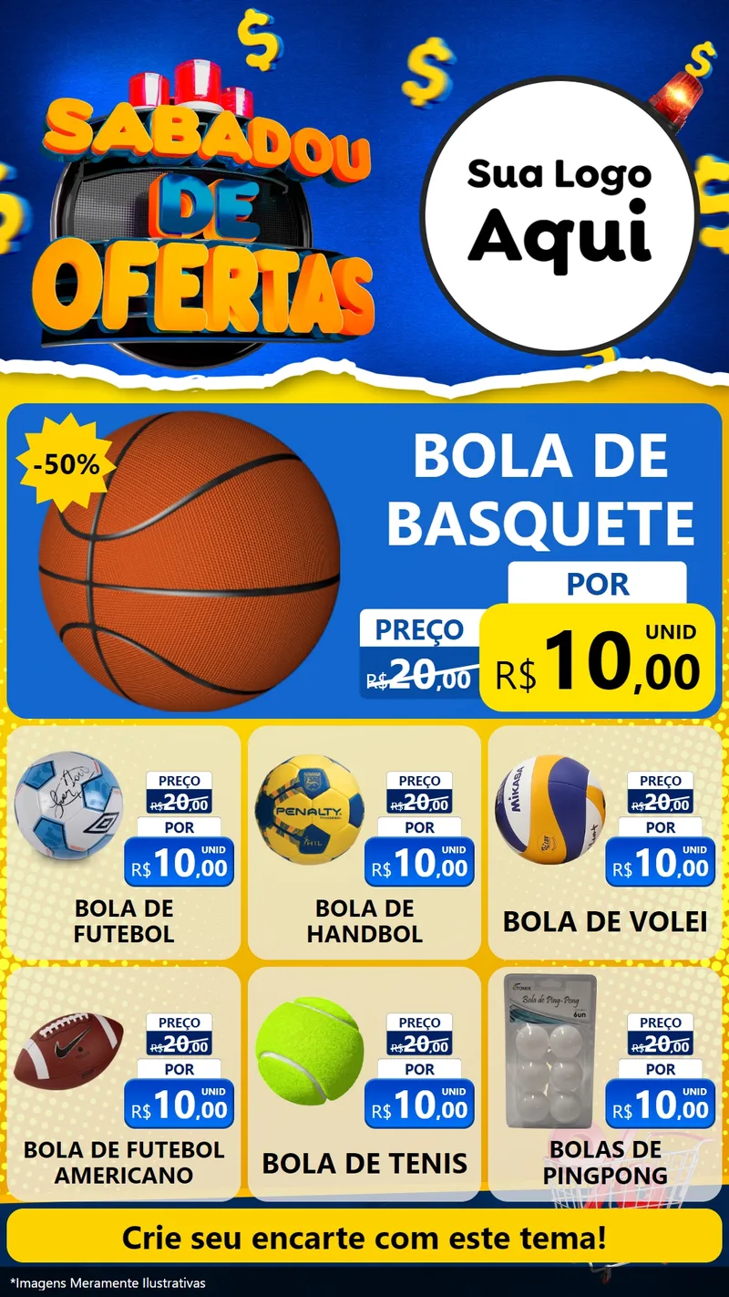 Modelo de Rede Social para Stories com o tema Sabadou de Ofertas para Artigos Esportivos