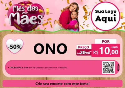 Modelo de Cartaz para Cartaz A4 Horizontal com o tema Mês das Mães para Óticas