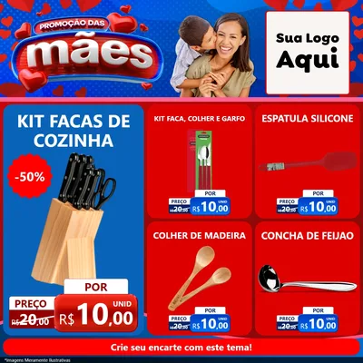Modelo de Rede Social para Feed Facebook com o tema Promoção das Mães para Utilidades Domésticas