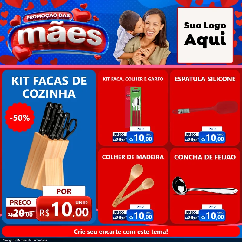 Modelo de Rede Social para Feed Facebook com o tema Promoção das Mães para Utilidades Domésticas