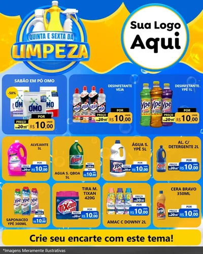 Modelo de Rede Social para Feed Instagram com o tema Quinta e Sexta da Limpeza para Produtos de Limpeza