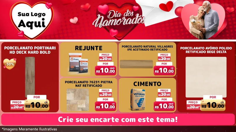Modelo de TV para TV Horizontal com o tema Dia Dos Namorados para Pisos e revestimentos