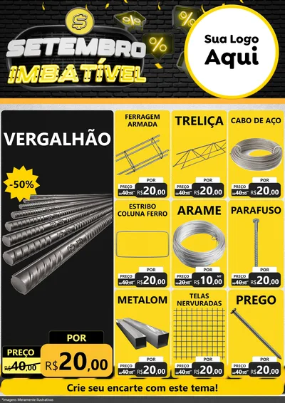 Modelo de Encarte para Encarte A4 Vertical com o tema Setembro Imbatível para Ferragens