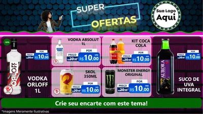 Modelo de TV para TV Horizontal com o tema Super Ofertas para Distribuidora de bebidas