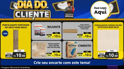 Modelo de TV para TV Horizontal com o tema Dia Do Cliente para Pisos e revestimentos