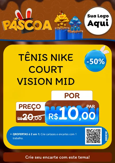 Modelo de Cartaz para Cartaz A4 Vertical com o tema Páscoa para Calçados