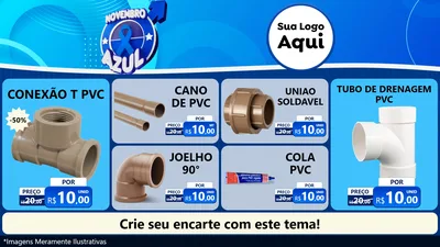 Modelo de TV para TV Horizontal com o tema Novembro Azul para Tubos e conexões