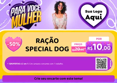 Modelo de Cartaz para Cartaz A4 Horizontal com o tema Para Você, Mulher para Pet Shop