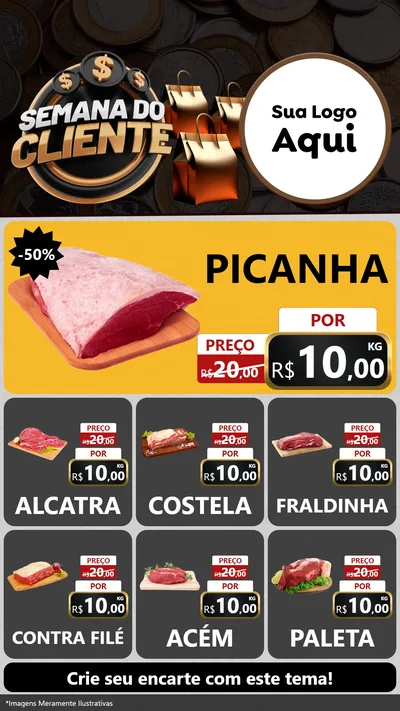 Modelo de Rede Social para Stories com o tema Semana do Cliente para Açougue