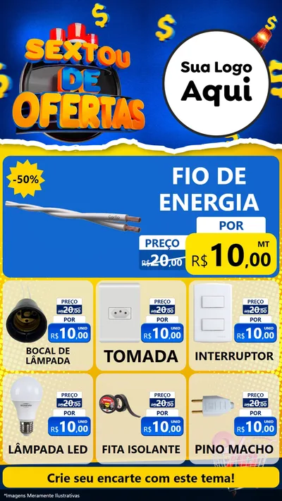 Modelo de Rede Social para Stories com o tema Sextou de Ofertas para Materiais Elétricos