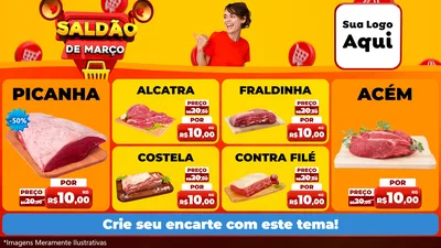 Modelo de TV para TV Horizontal com o tema Saldão de Março para Açougue