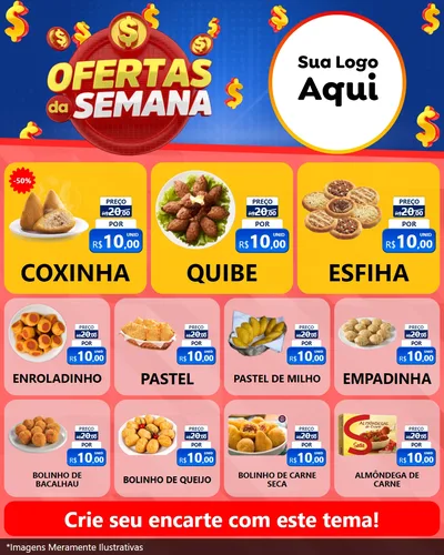 Modelo de Rede Social para Feed Instagram com o tema Ofertas Da Semana para Salgadaria