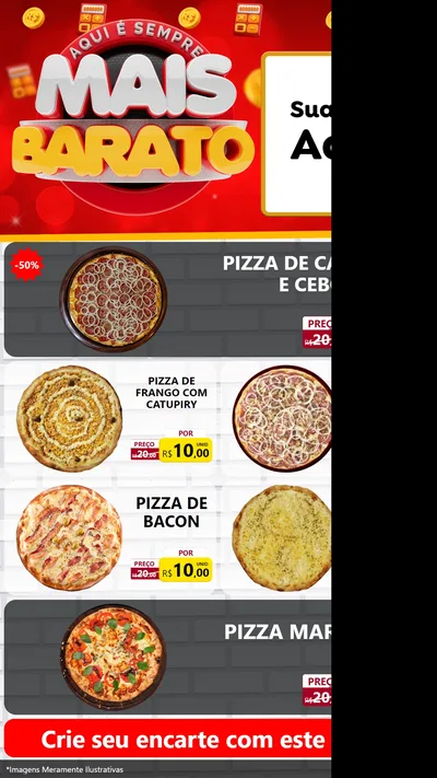 Modelo de TV para TV Vertical com o tema Mais Barato para Pizzaria