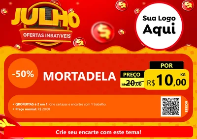 Modelo de Cartaz para Cartaz A4 Horizontal com o tema Julho Ofertas Imbatíveis para Frios e Laticínios