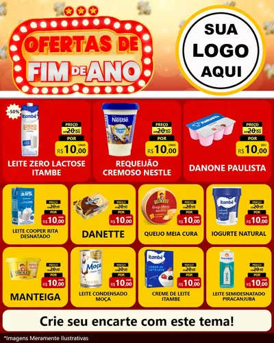 Modelo de Rede Social para Feed Instagram com o tema Ofertas de Fim de Ano para Frios e Laticínios