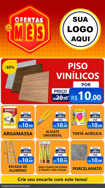 Modelo de Rede Social para Stories com o tema Ofertas do Mês para Material para Construção