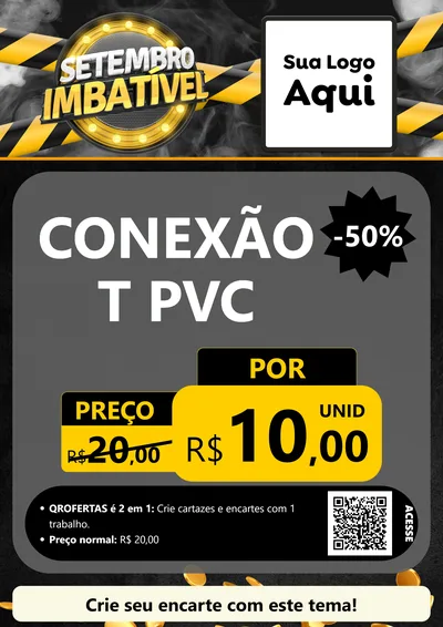 Modelo de Cartaz para Cartaz A4 Vertical com o tema Setembro Imbatível para Tubos e conexões