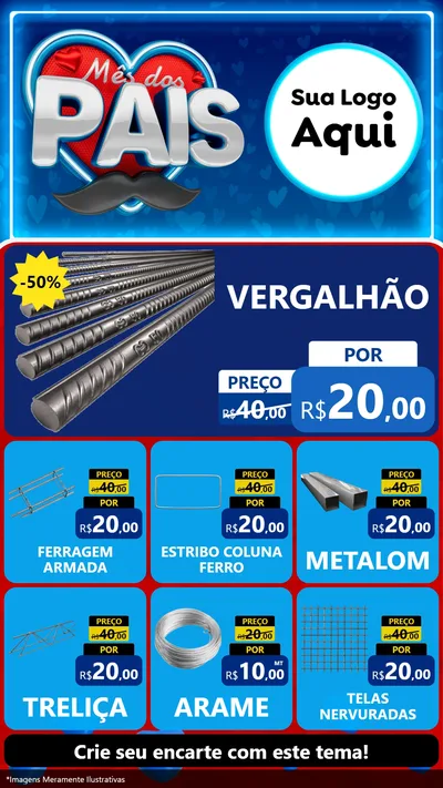 Modelo de Rede Social para Stories com o tema Mês Dos Pais para Ferragens