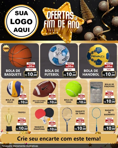 Modelo de Rede Social para Feed Instagram com o tema Ofertas de Fim de Ano para Artigos Esportivos