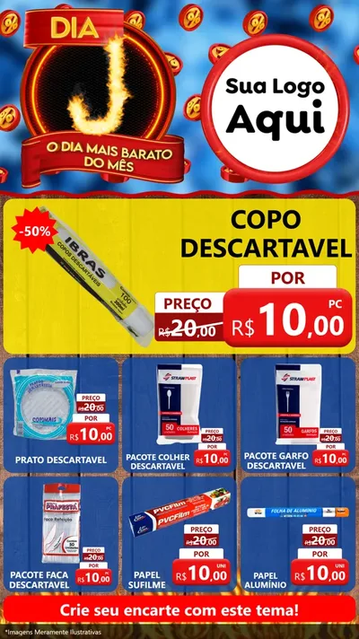 Modelo de Rede Social para Stories com o tema Dia J - O Dia Mais Barato Do Mês para Embalagens