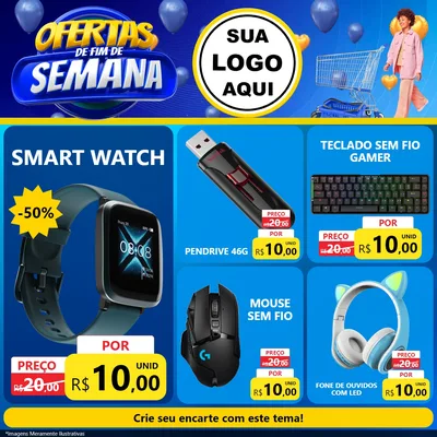 Modelo de Rede Social para Feed Facebook com o tema Ofertas de Fim de Semana para Informática