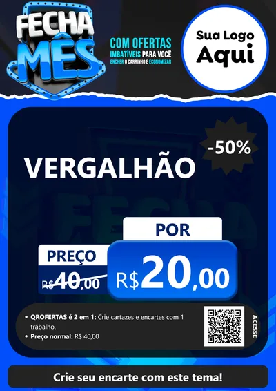 Modelo de Cartaz para Cartaz A4 Vertical com o tema Fecha Mês para Ferragens