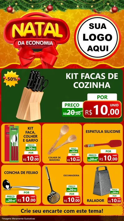 Modelo de Rede Social para Stories com o tema Natal da Economia para Utilidades Domésticas