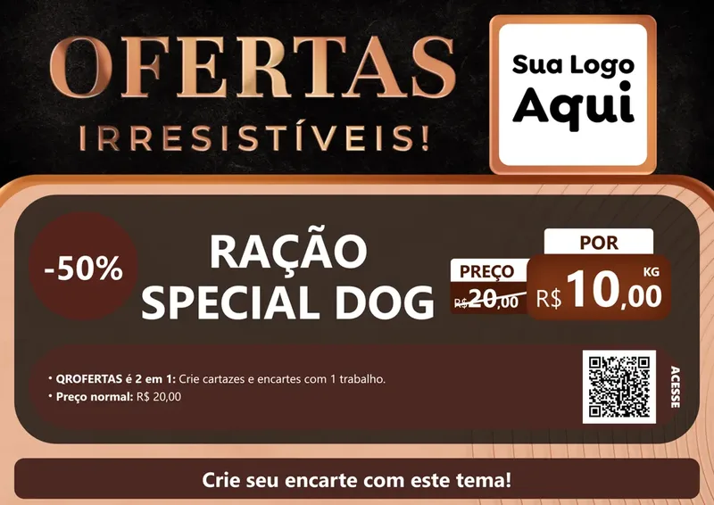 Modelo de Cartaz para Cartaz A4 Horizontal com o tema Ofertas Irresistíveis! para Pet Shop