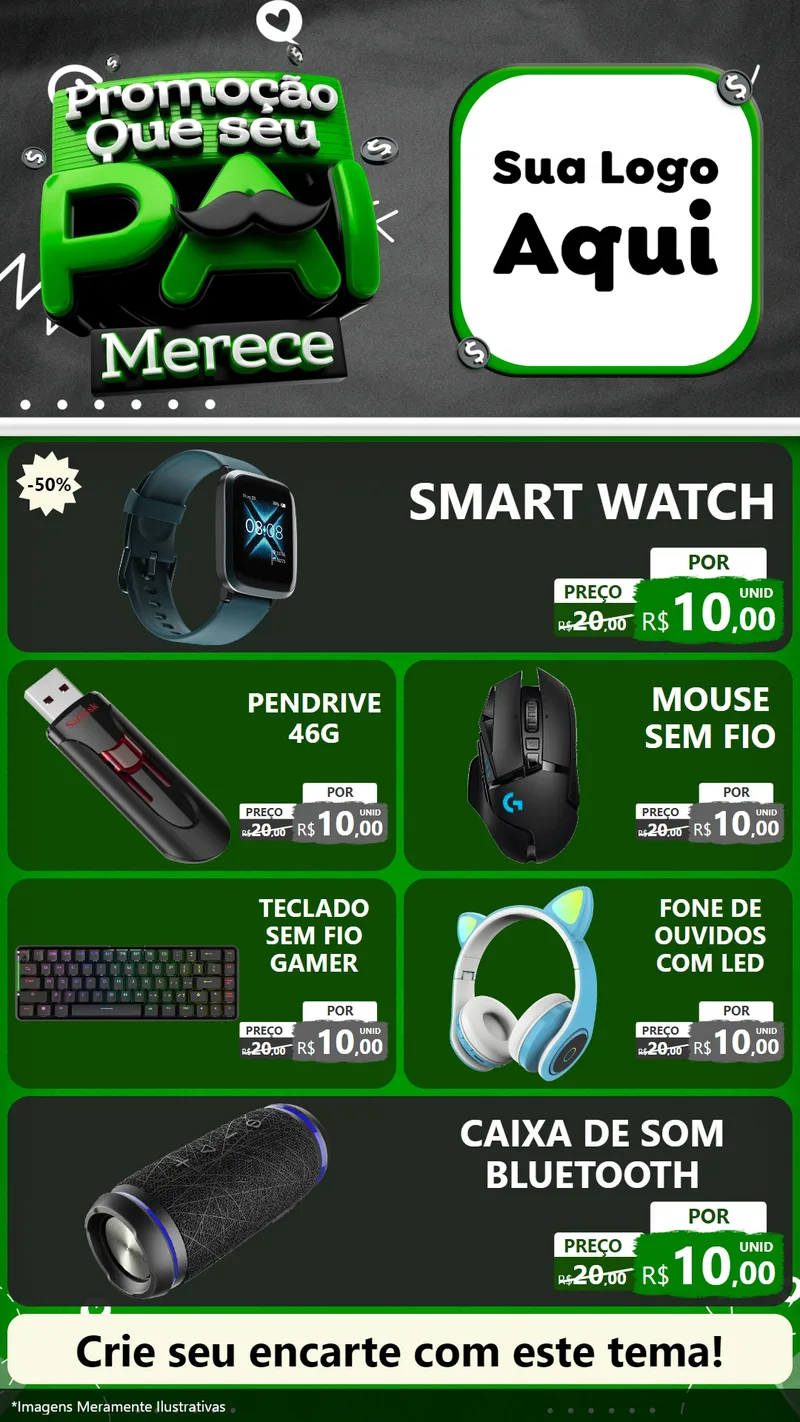 Modelo de TV para TV Vertical com o tema Promoção Que seu Pai Merece para Informática