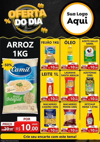 Modelo de Encarte para Encarte A4 Vertical com o tema Oferta Do Dia para Supermercado