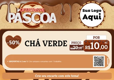 Modelo de Cartaz para Cartaz A4 Horizontal com o tema Ofertas de Páscoa para Produtos Naturais