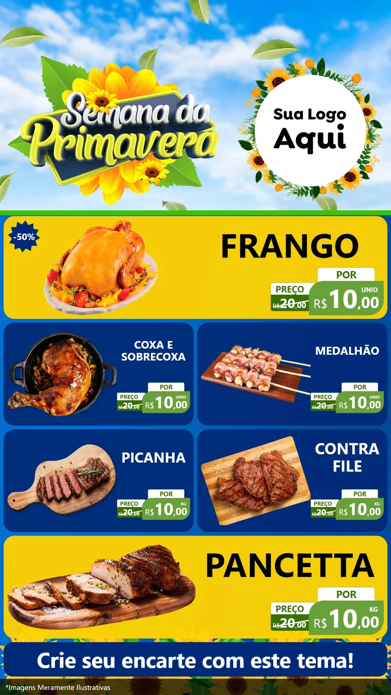 Modelo de TV para TV Vertical com o tema Semana da Primavera para Assados