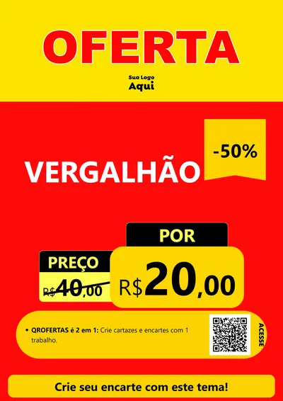 Modelo de Cartaz para Cartaz A4 Vertical com o tema OFERTA - Vermelho Cartaz para Ferragens