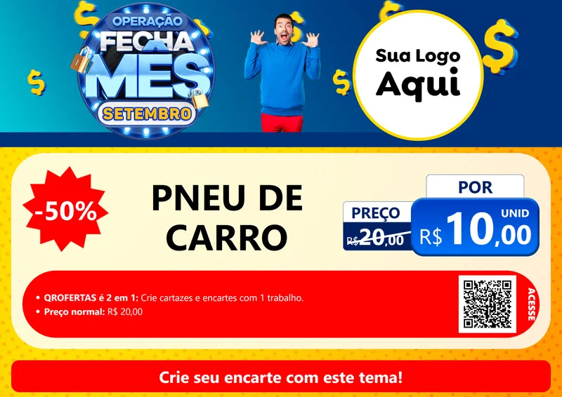Modelo de Cartaz para Cartaz A4 Horizontal com o tema Operação Fecha Mês Setembro para Auto peças