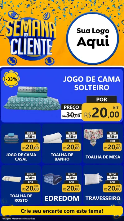 Modelo de Rede Social para Stories com o tema Semana do Cliente para Cama, Mesa e Banho