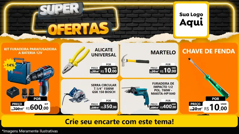 Modelo de TV para TV Horizontal com o tema Super Ofertas para Maquinas e Ferramentas