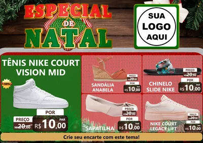 Modelo de Encarte para Encarte A4 Horizontal com o tema Especial de Natal para Calçados