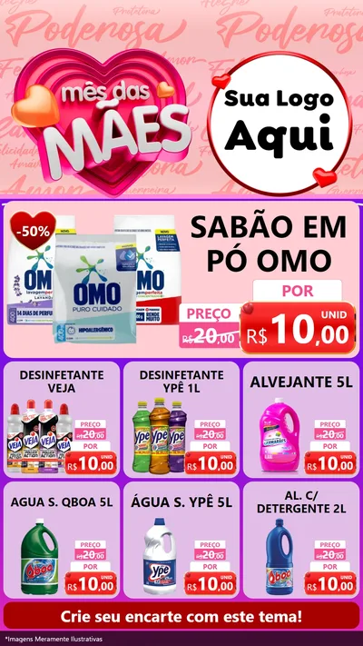 Modelo de Rede Social para Stories com o tema Mês Das Mães para Produtos de Limpeza