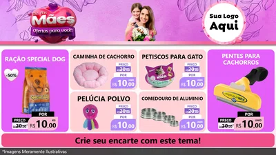 Modelo de TV para TV Horizontal com o tema Dia das Mães Ofertas para Você! para Pet Shop