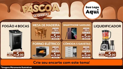 Modelo de TV para TV Horizontal com o tema Páscoa de Ofertas para Móveis e Eletro