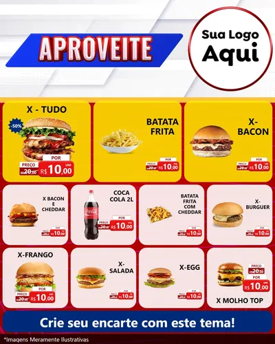 Modelo de Rede Social para Feed Instagram com o tema Aproveite para Hamburgueria