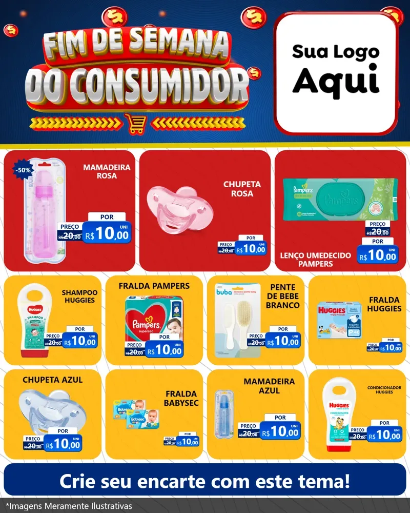 Modelo de Rede Social para Feed Instagram com o tema Fim de Semana do Consumidor para Bebês