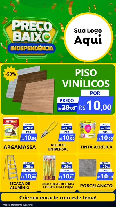 Modelo de Rede Social para Stories com o tema Preço Baixo de Independência para Material para Construção