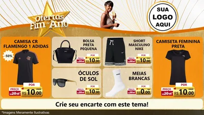 Modelo de TV para TV Horizontal com o tema Ofertas Fim de Ano para Roupas e acessórios