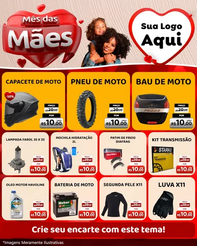 Modelo de Rede Social para Feed Instagram com o tema Mês das Mães para Moto peças