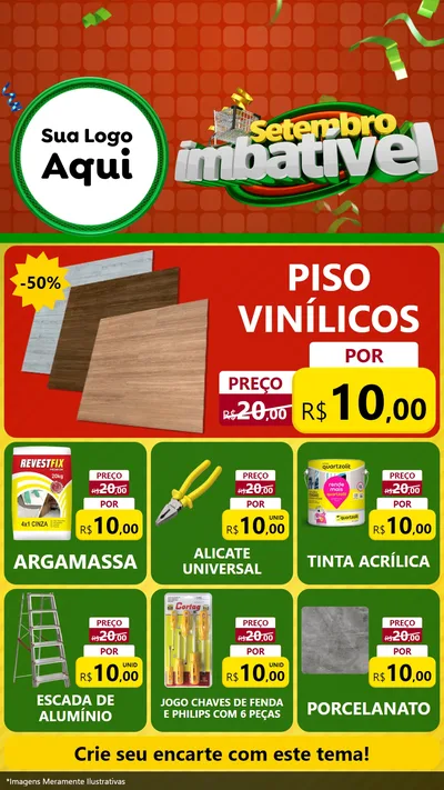 Modelo de Rede Social para Stories com o tema Setembro Imbatível para Material para Construção